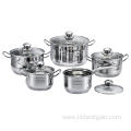 10 Pieces 3-Ply Base Belly Shape Cookware Set